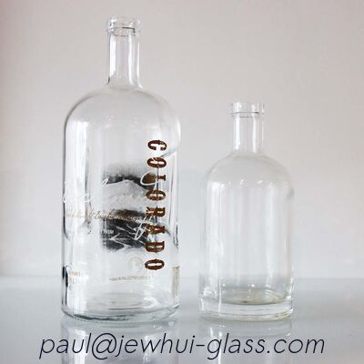 качество  375ml Large Alcohol Bottle Clear Glass Bottles For Liquor Bourbon завод
